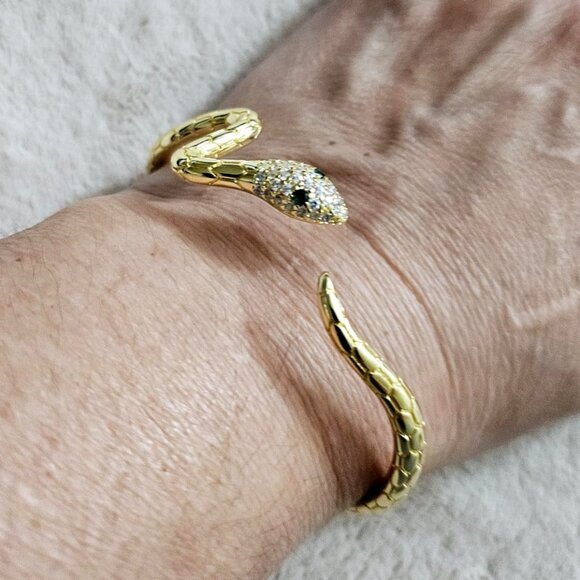 Neiman Marcus Adjustable Snake Open Bangle Cuff Bracelet - Picture 3 of 6